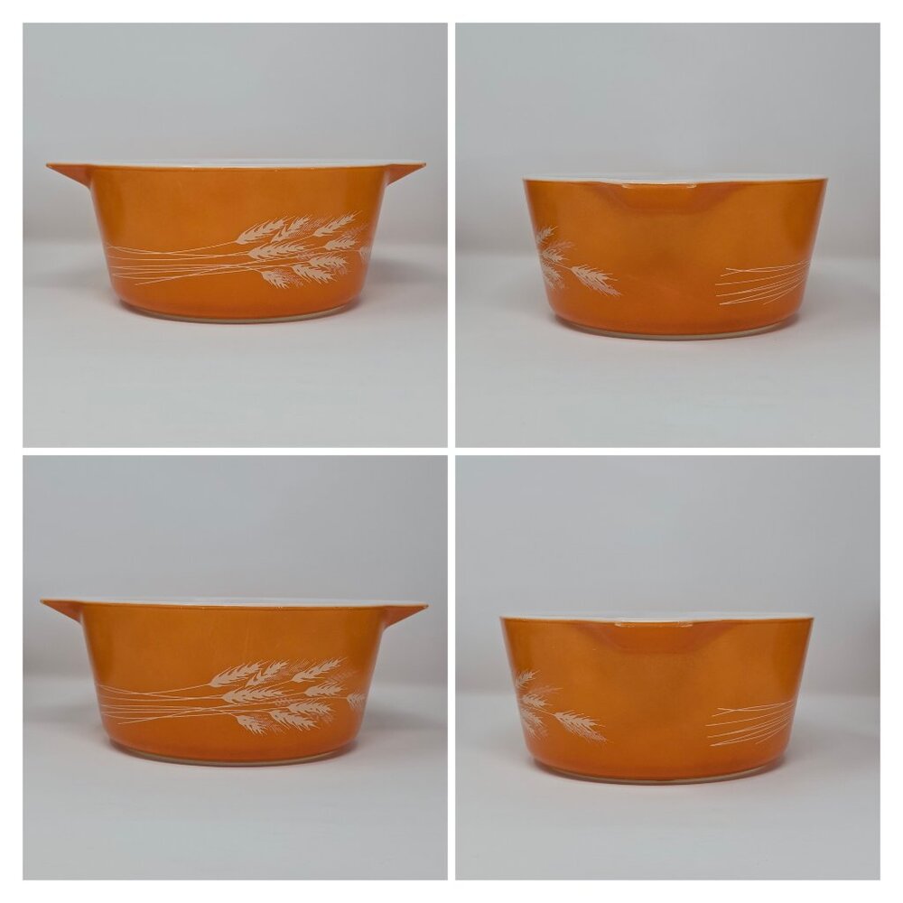 Vintage Pyrex Autumn Harvest Wheat Casserole Set 473-B 474-B 475-B - Picture 9 of 14